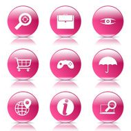 SEO Internet Sign Pink Vector Button Icon Design Set 10 N7