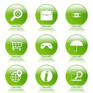 SEO Internet Sign Green Vector Button Icon Design Set 10 N8