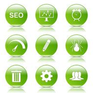 SEO Internet Sign Green Vector Button Icon Design Set 8 N8