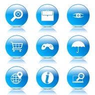 SEO Internet Sign Blue Vector Button Icon Design Set 10 N7