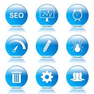 SEO Internet Sign Blue Vector Button Icon Design Set 8 N8