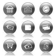 Shopping Sign Black Vector Button Icon Design Set 2 N7