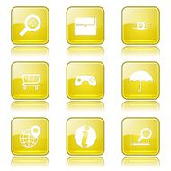 SEO Internet Sign Square Vector Yellow Icon Design Set 10 N9