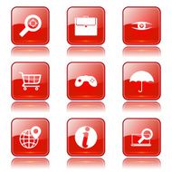 SEO Internet Sign Square Vector Red Icon Design Set 10 N8