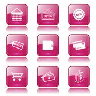 Shopping Sign Square Vector Pink Icon Design Set 2 N11