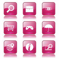 SEO Internet Sign Square Vector Pink Icon Design Set 10 N11