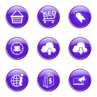 SEO Internet Sign Violet Vector Button Icon Design Set 7 N9
