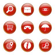 SEO Internet Sign Red Vector Button Icon Design Set 10 N7