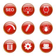 SEO Internet Sign Red Vector Button Icon Design Set 8 N7