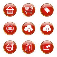 SEO Internet Sign Red Vector Button Icon Design Set 7 N6