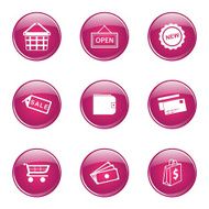 Shopping Sign Pink Vector Button Icon Design Set 2 N8