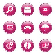 SEO Internet Sign Pink Vector Button Icon Design Set 10 N8