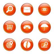 SEO Internet Sign Orange Vector Button Icon Design Set 10 N7