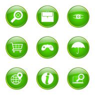 SEO Internet Sign Green Vector Button Icon Design Set 10 N9