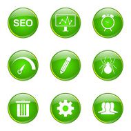 SEO Internet Sign Green Vector Button Icon Design Set 8 N9