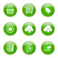 SEO Internet Sign Green Vector Button Icon Design Set 7 N8