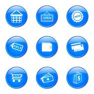 Shopping Sign Blue Vector Button Icon Design Set 2 N8