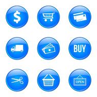 Shopping Sign Blue Vector Button Icon Design Set N8