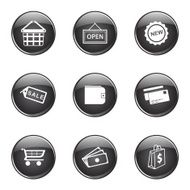 Shopping Sign Black Vector Button Icon Design Set 2 N8