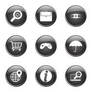 SEO Internet Sign Black Vector Button Icon Design Set 10 N8