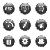 SEO Internet Sign Black Vector Button Icon Design Set 8 N8