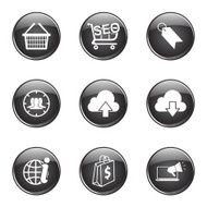 SEO Internet Sign Black Vector Button Icon Design Set 7 N9