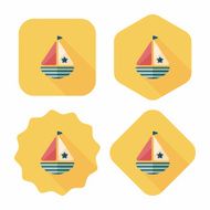 Sailboat flat icon with long shadow eps10 N17
