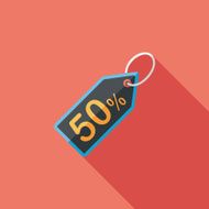 shopping sale price tag flat icon with long shadow eps10 N65