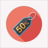 shopping sale price tag flat icon with long shadow eps10 N69