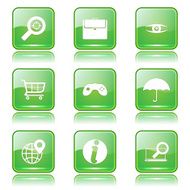 SEO Internet Sign Square Vector Green Icon Design Set 10 N11