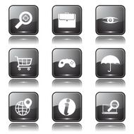 SEO Internet Sign Square Vector Black Icon Design Set 10 N11