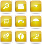 SEO Internet Sign Square Vector Yellow Icon Design Set 10 N10