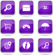 SEO Internet Sign Square Vector Violet Icon Design Set 10 N11