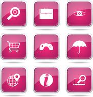 SEO Internet Sign Square Vector Pink Icon Design Set 10 N12