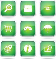 SEO Internet Sign Square Vector Green Icon Design Set 10 N12
