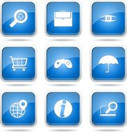 SEO Internet Sign Square Vector Blue Icon Design Set 10 N12