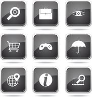 SEO Internet Sign Square Vector Black Icon Design Set 10 N12