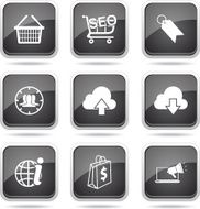 SEO Internet Sign Square Vector Black Icon Design Set 7 N11
