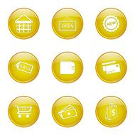 Shopping Sign Yellow Vector Button Icon Design Set 2 N6