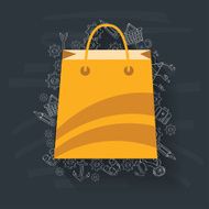 Shopping on blackboard background vector
