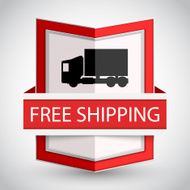 Free shipping badge with on white background
