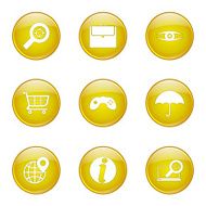 SEO Internet Sign Yellow Vector Button Icon Design Set 10 N7