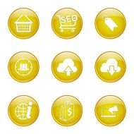 SEO Internet Sign Yellow Vector Button Icon Design Set 7 N8
