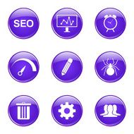SEO Internet Sign Violet Vector Button Icon Design Set 8 N8