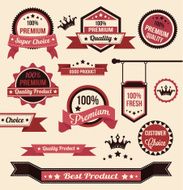 Vector Colorful Stickers Labels and Badges Set N2