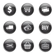 Shopping Sign Black Vector Button Icon Design Set N7