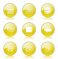 Shopping Sign Yellow Vector Button Icon Design Set 2 N7