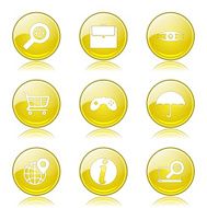 SEO Internet Sign Yellow Vector Button Icon Design Set 10 N8