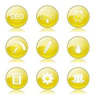 SEO Internet Sign Yellow Vector Button Icon Design Set 8 N9