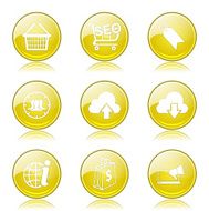 SEO Internet Sign Yellow Vector Button Icon Design Set 7 N9